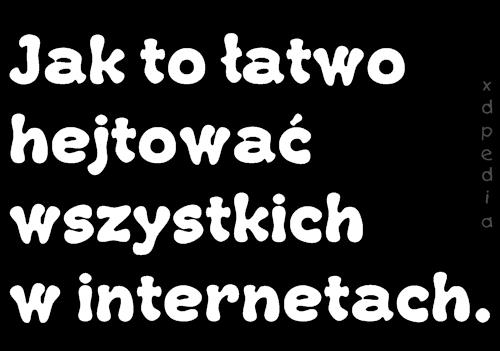 Jak to łatwo hejtować wszystkich w internetach