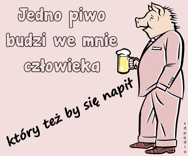 Jedno piwo budzi we mnie człowieka, który też by się napił