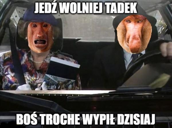 Jedź wolniej Tadek, boś trochę wypił dzisiaj