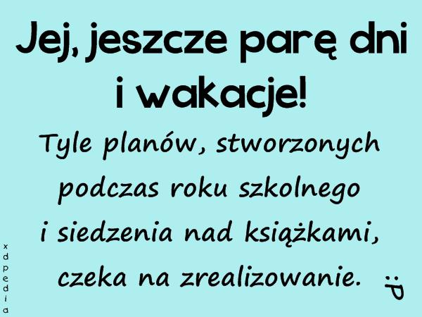 Jej, jeszcze parę dni i wakacje! Tyle planów, stworzonych