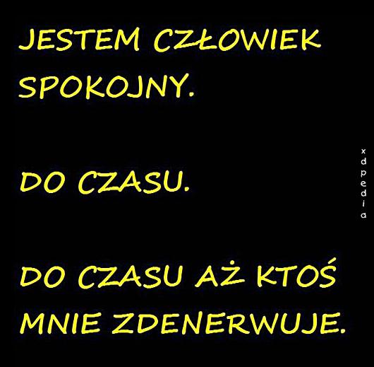 Jestem człowiek spokojny. Do czasu. Do czasu aż ktoś mnie