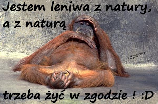 Jestem leniwa z natury, a z naturą trzeba żyć w zgodzie ! :D