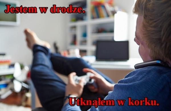 Jestem w drodze, ale utknąłem w korku