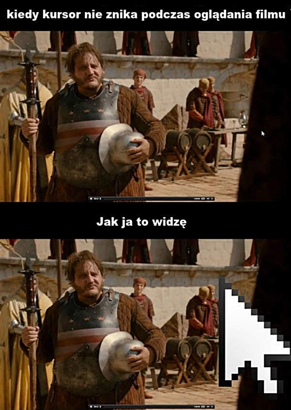 Kiedy kursor nie znika podczas oglądania filmu