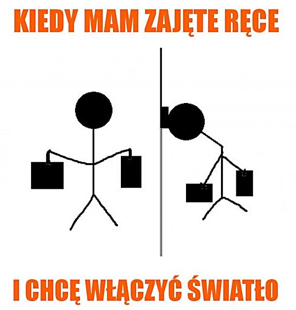 Kiedy mam zajęte ręce i chcę włączyć światło