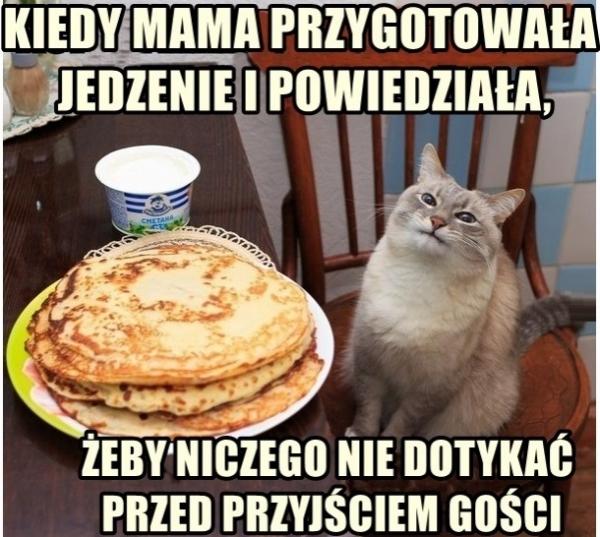 Kiedy mama przygotowała jedzenie i powiedziała żeby niczego