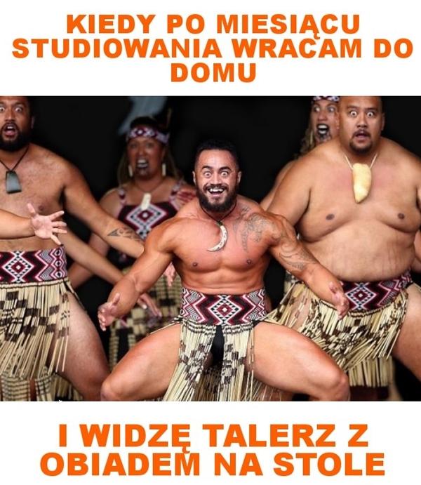 Kiedy po miesiącu studiowania wracam do domu i widzę talerz