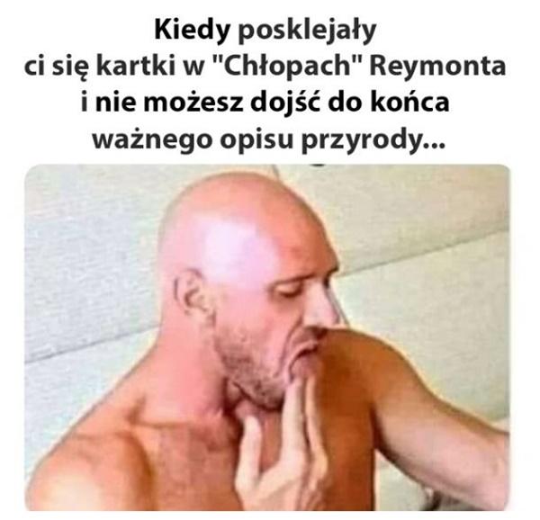 Kiedy posklejały ci się kartki w "Chłopach" Reymonta i nie