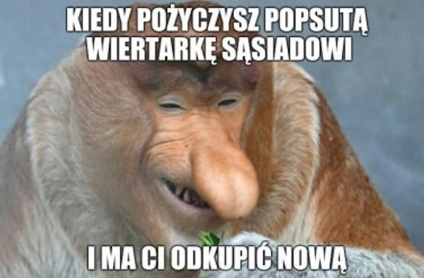 Kiedy pożyczysz zepsutą wiertarkę sąsiadowi i ma Ci odkupić