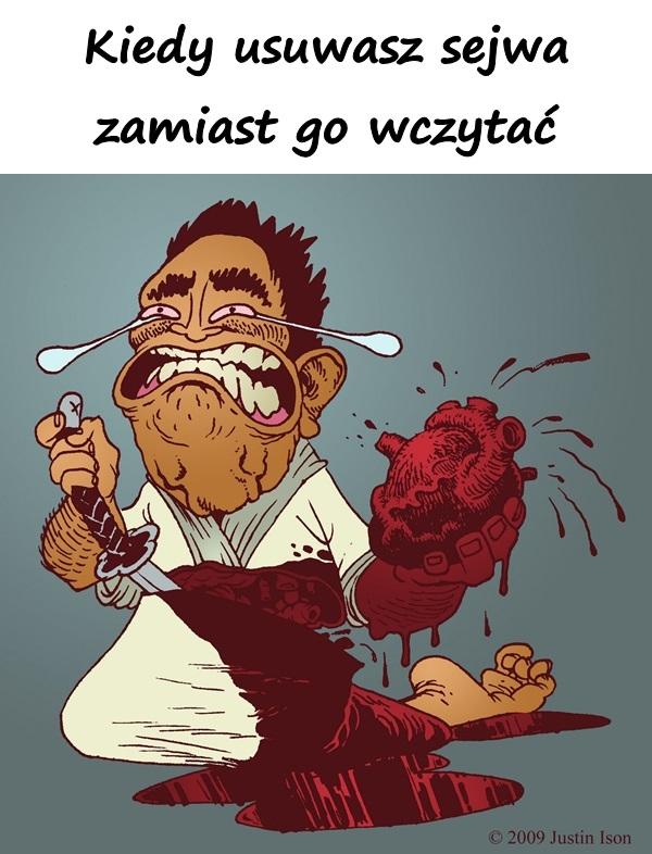 Kiedy usuwasz sejwa zamiast go wczytać