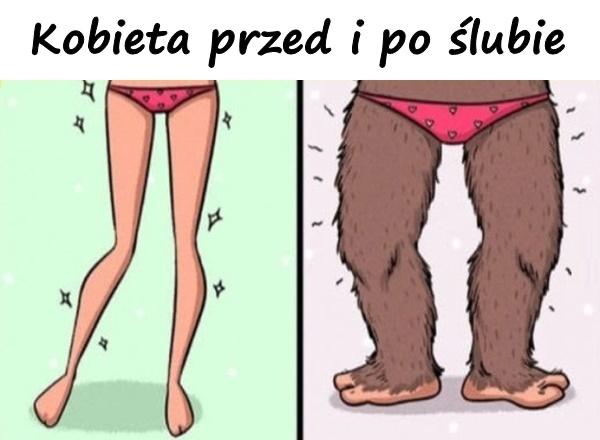 Kobieta przed i po ślubie