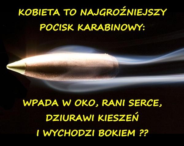 KOBIETA TO NAJGROŹNIEJSZY POCISK KARABINOWY: WPADA W OKO