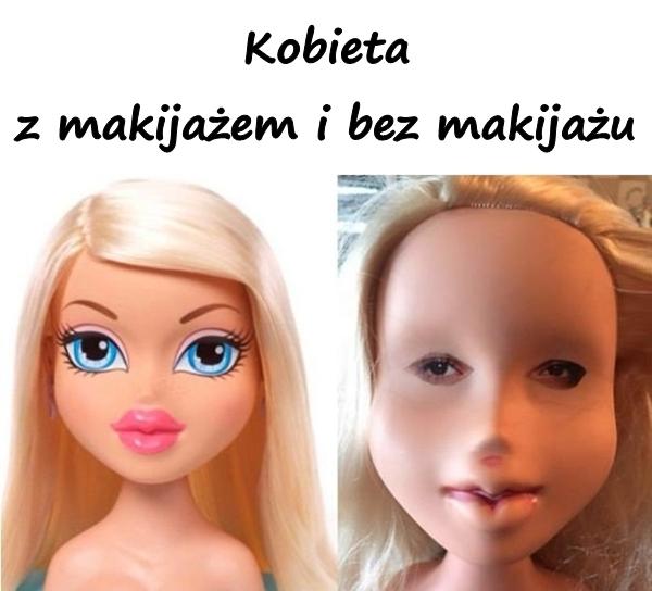 Kobieta z makijażem i bez makijażu