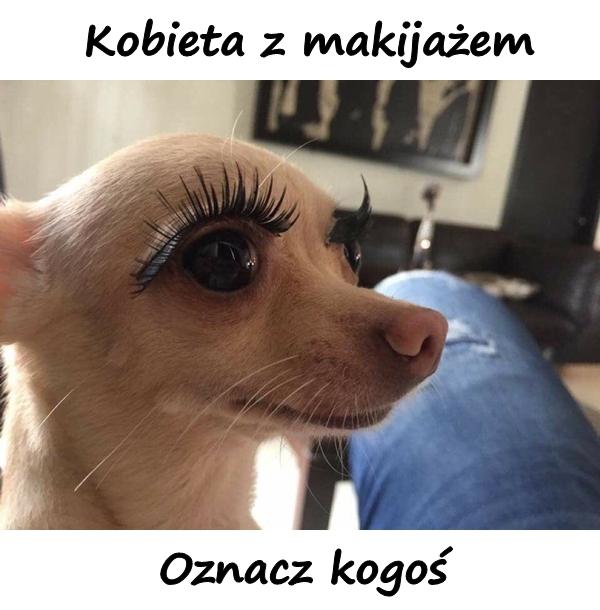 Kobieta z makijażem. Oznacz kogoś