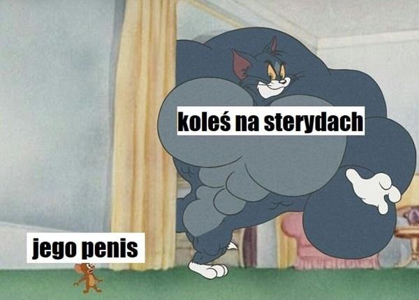 Koleś na sterydach i jego penis