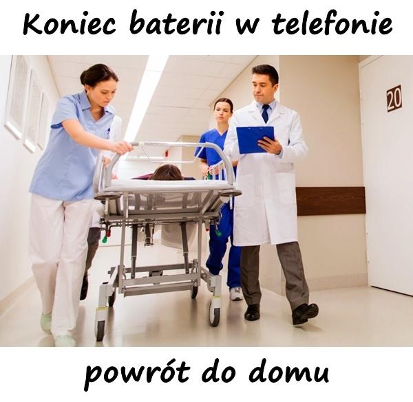 Koniec baterii w telefonie, powrót do domu