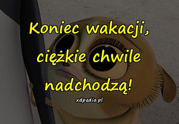 Koniec wakacji, ciężkie chwile nadchodzą