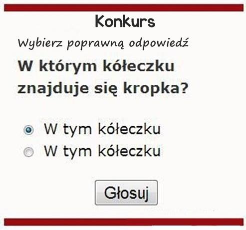 Konkurs Wybierz poprawną odpowiedź W którym kółeczku