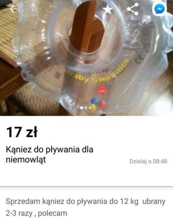 Kąniez do pływania dla niemowląt. Sprzedam kąniez do