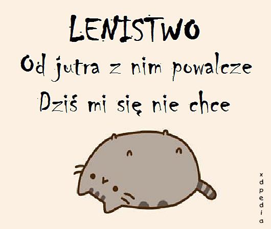 LENISTWO. Od jutra z nim powalczę. Dziś mi się nie chce