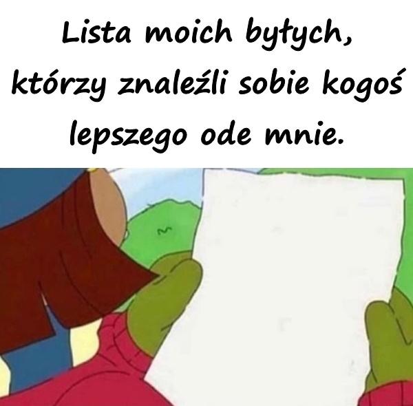 Lista moich byłych, którzy znaleźli sobie kogoś lepszego