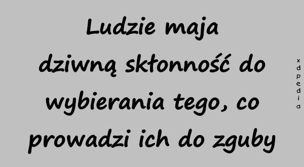 Ludzie maja dziwną skłonność do wybierania tego, co