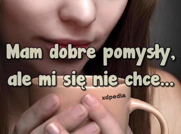 Mam dobre pomysły, ale mi się nie chce