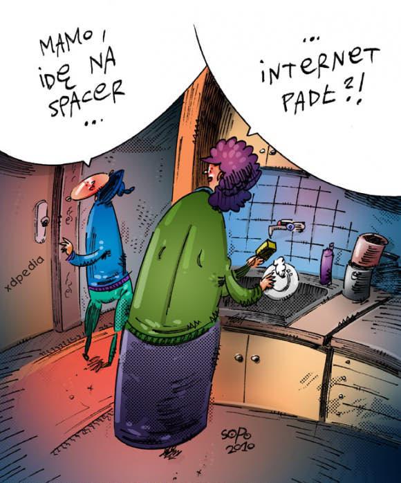 - Mamo idę na spacer... - Internet padł