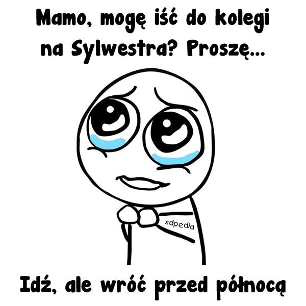 - Mamo, mogę iść do kolegi na Sylwestra? Proszę... - Idź