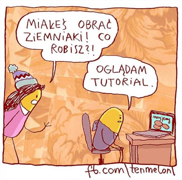 - Miałeś obrać ziemniaki! Co robisz?! - Oglądam tutorial