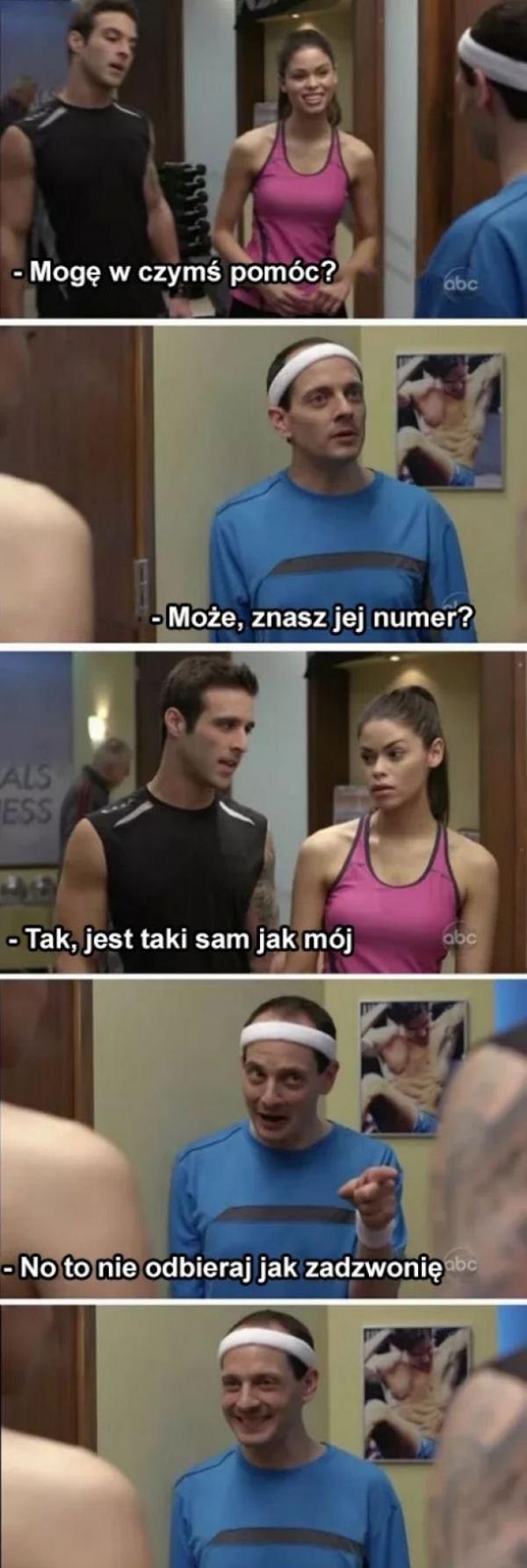 - Mogę w czymś pomóc? - Może znasz jej numer? - Tak, jest