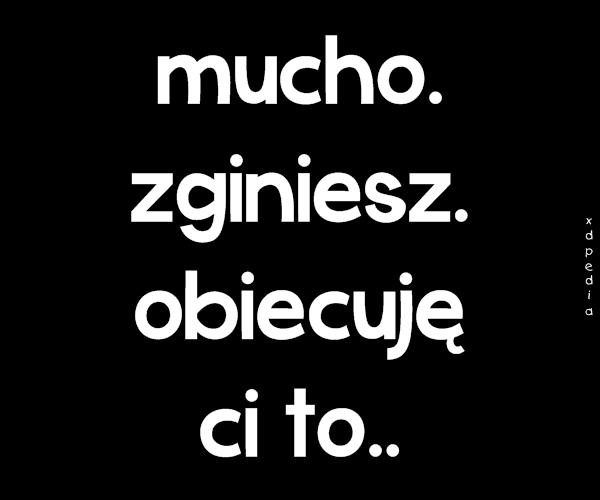 Mucho. zginiesz. obiecuję ci to