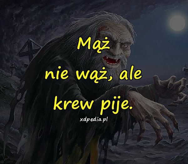 Mąż nie wąż, ale krew pije