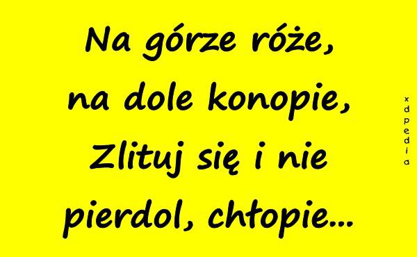 Na górze róże, na dole konopie, Zlituj się i nie pierdol