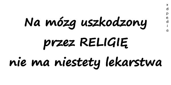 Na mózg uszkodzony przez RELIGIĘ nie ma niestety lekarstwa