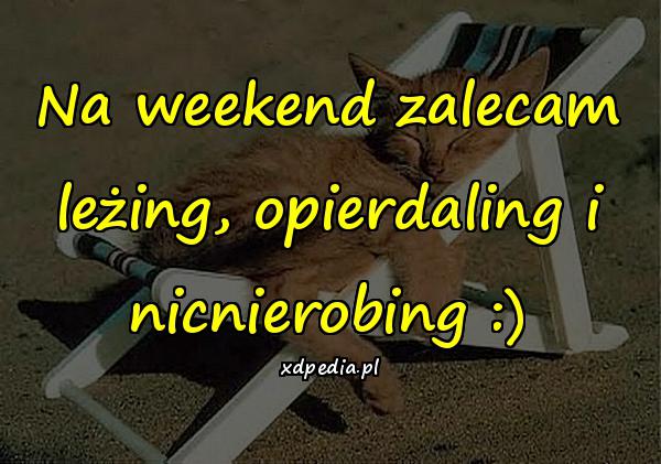 Na weekend zalecam leżing, opierdaling i nicnierobing