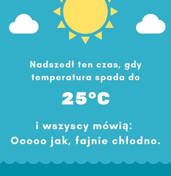 Nadszedł ten czas, gdy temperatura spada do 25 stopni i