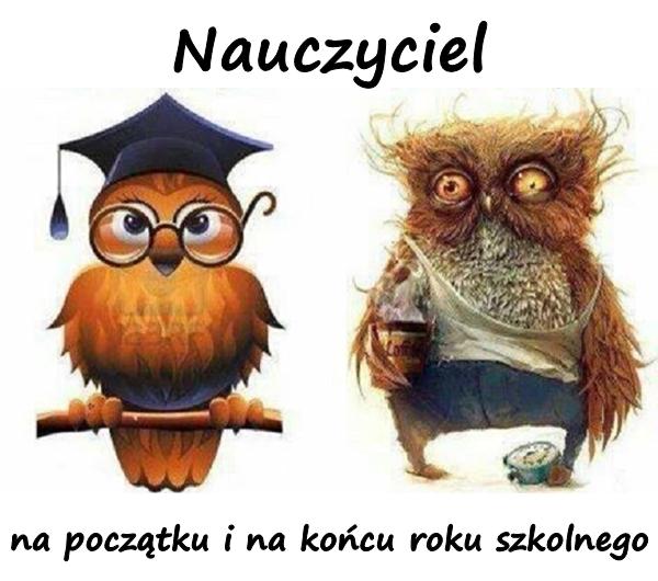 Nauczyciel - na początku i na końcu roku szkolnego