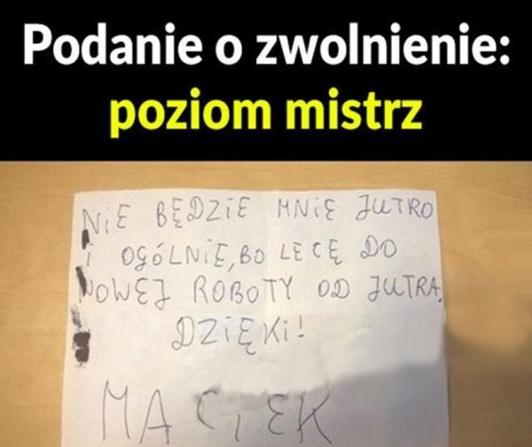 Nie będzie mnie jutro i ogólnie, bo lecę do nowej roboty od