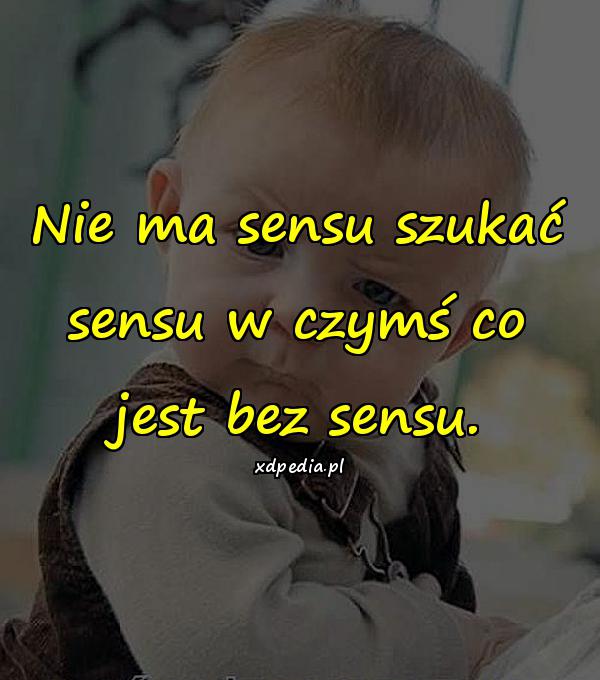 Nie ma sensu szukać sensu w czymś co jest bez sensu