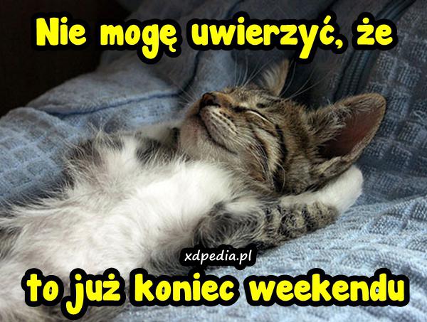 Nie mogę uwierzyć, że to już koniec weekendu