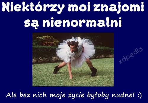 Niektórzy moi znajomi są nienormalni. Ale bez nich moje