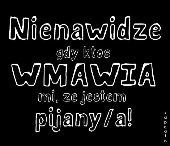 Nienawidzę gdy ktoś wymawia mi, że jestem pijany/a