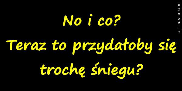 No i co? Teraz to przydałoby się trochę śniegu