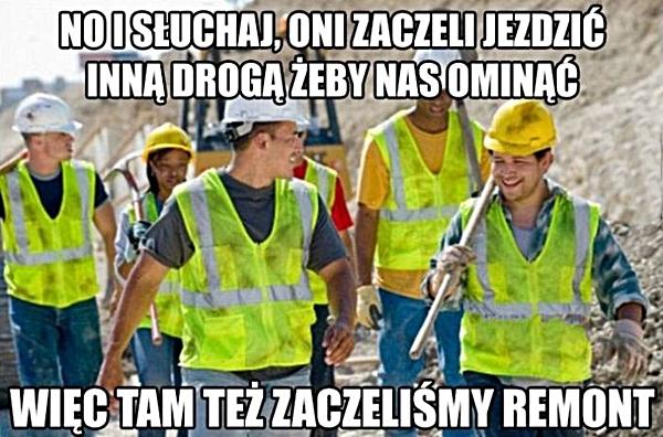 No i słuchaj, oni zaczęli jeździć inną drogą żeby nas