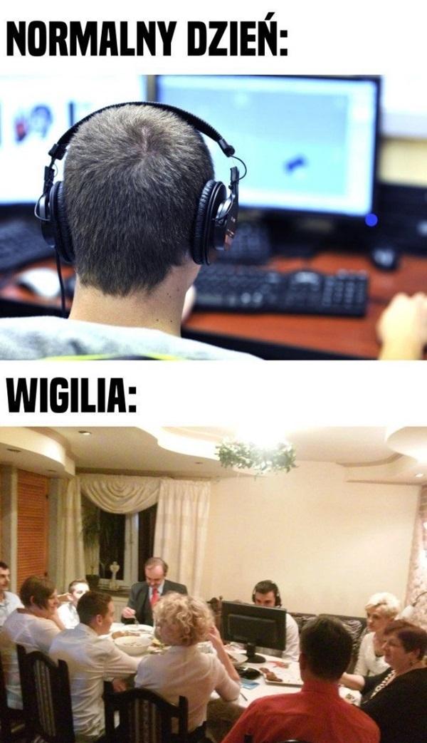 Normalny dzień vs. wigilia