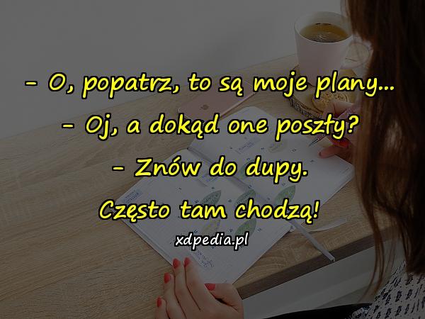 - O, popatrz, to są moje plany... - Oj, a dokąd one poszły