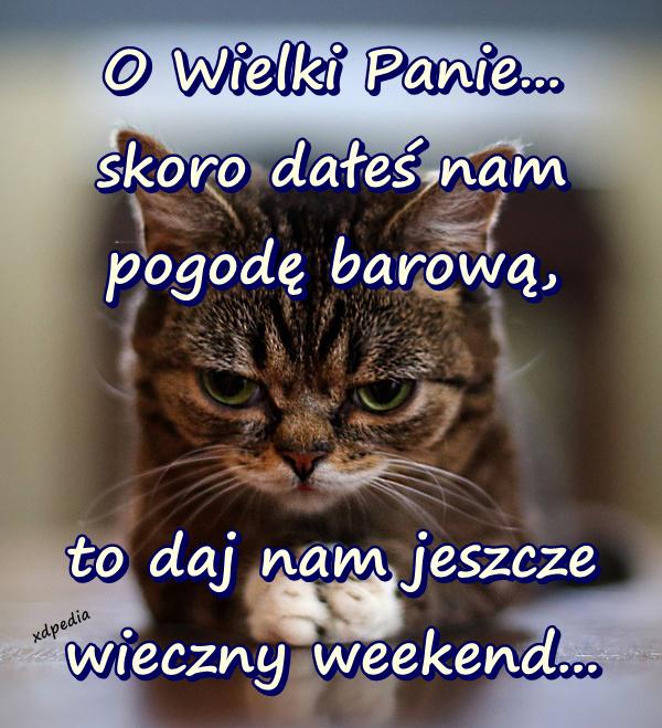 O Wielki Panie... skoro dałeś nam pogodę barową, to daj nam