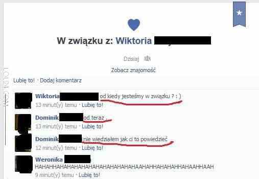 Od kiedy jesteśmy razem w związku ...od teraz ....nie