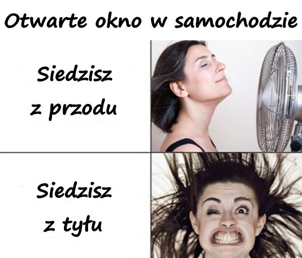 Otwarte okno w samochodzie